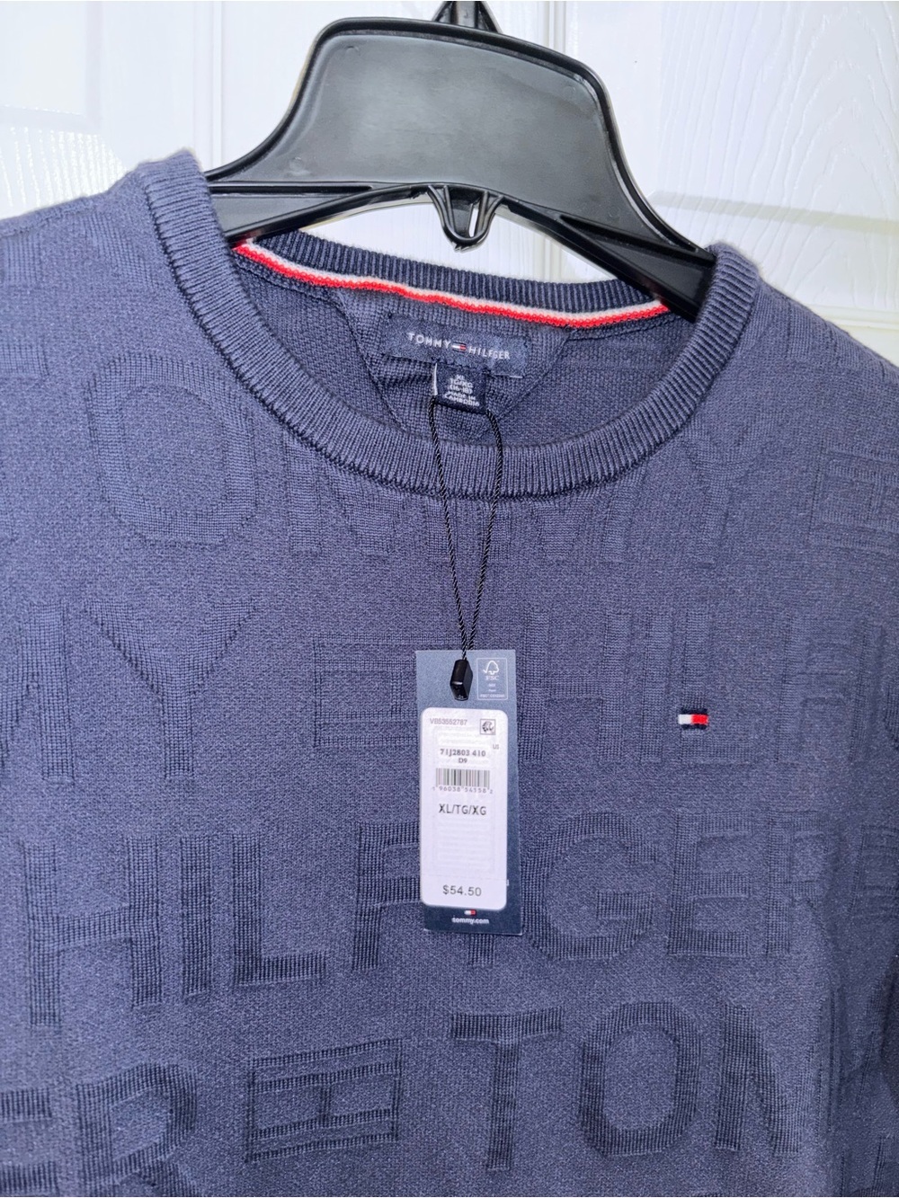 Tommy Hilfiger navy crew neck sweater Big Boys SZ XL​ - Picture 2 of 7
